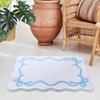 SHIYUE Scalloped Bow Bathroom Mat, Coquette Cute Non Slip Rug