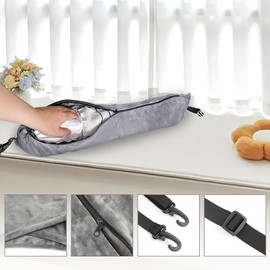 NIXRET Nackenkissen Flugzeug, Reisekissen Auto zum Reisen mit Sachen und Kleidung, Befüllbares Clothing Nackenhörnchen Stopfbares Travel Pillow für Flugreisen und andere Reisen (Grau)