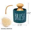 HOMCDALY Bamboo Dish Brush with Ceramic Dish Brush Holder, Kitchen