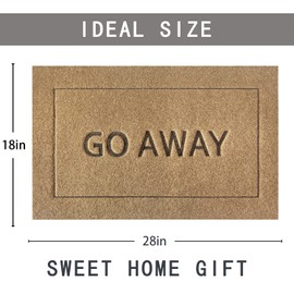 JJUUYOU Funny Door Mat Durable Go Away Mats Outdoor Front Door Indoor Non Slip Backing Welcome Doormat Funny Rubber Door Decor for Patio, Easy Clean Patio Entrance Mat