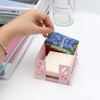 Pink Sticky Note Holder Metal Mesh Memo Cube Post Note