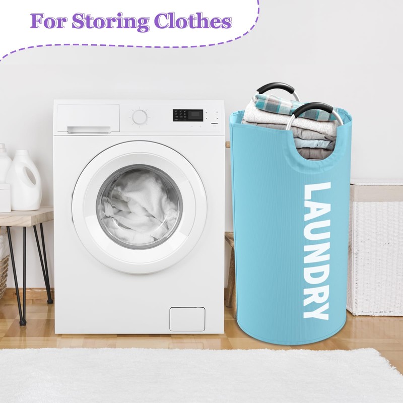 IHOMAGIC 95L Foldable Laundry Basket with Handles, Big Clothes Hamper
