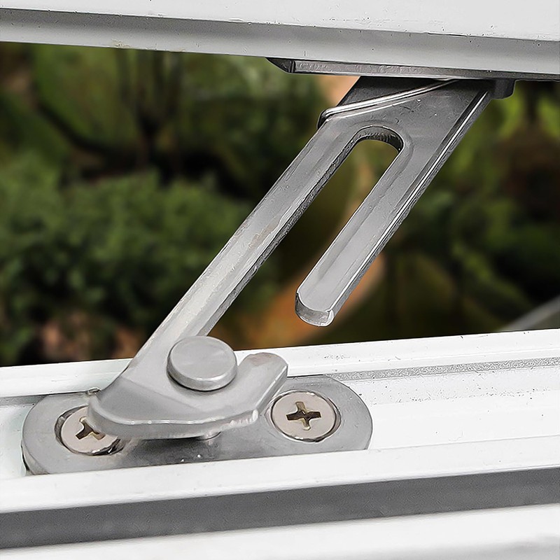 MAXQUU 2 Pairs Window Restrictors, Limiters with Screws, Silver Plastic