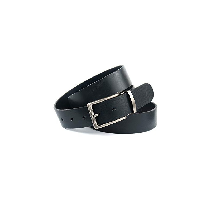 Anthoni Crown Men's Leather Belt, black
