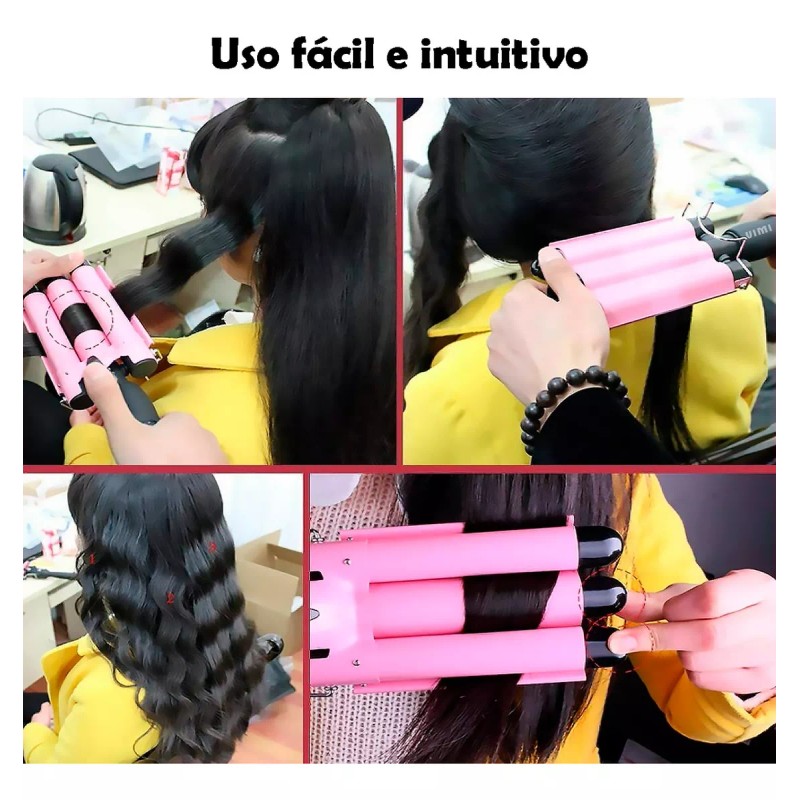 Vimi Rizador De Cabello Triple Tubo Ceramica Peinado Automático