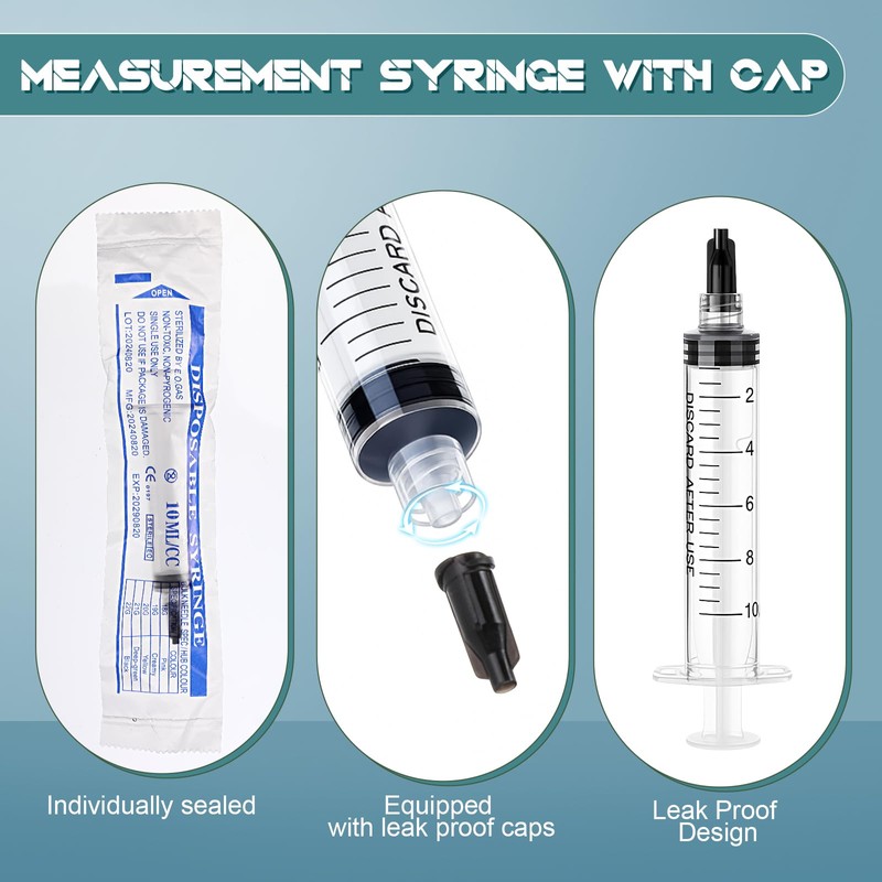 TrelaCo 50 Pack Syringe Without Needle Plastic Syringes with Cap