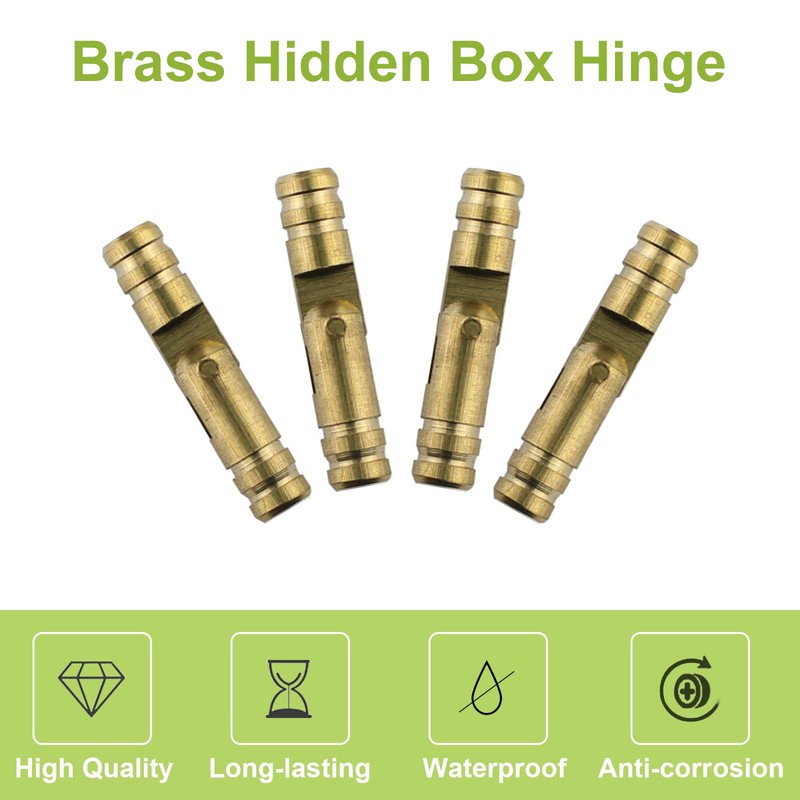 UFURMATE Barrel Hinges, 20 Brass Invisible Hinges Concealed Cylindrical Barrel