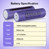 DQGG 14500 Rechargeable Batteries Button Top 3.7V 2500mAh for Flashlights