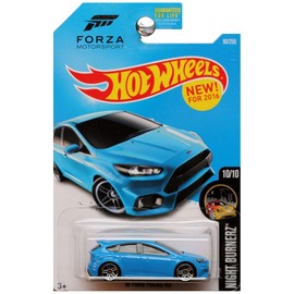 Hot Wheels, 2016 Night Burnerz, Forza Motorsport '16 Ford Focus RS [Blue] #90/250 by Mattel