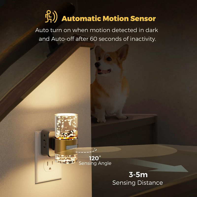 L LOHAS LED Motion Sensor Night Light,Dimmable Night Lights Plug