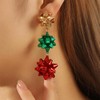 Christmas Bow Earring Cute Green Christmas Bow Earrings Dangle Holiday