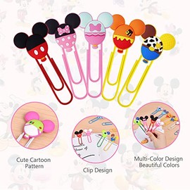 AUAUY 10 piezas de lindos clips de papel con forma de ratón, clips marcadores de páginas para libros y archivos para maestros y estudiantes, coloridos
