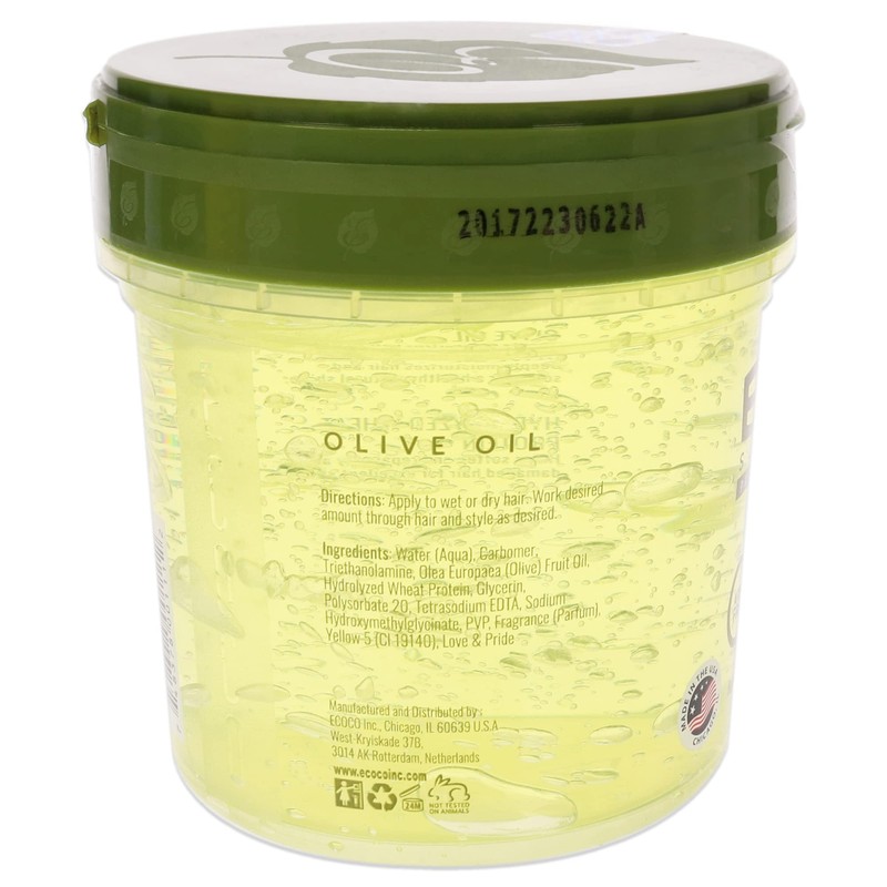 Ecostyle Olive Oil Styling Gel, All Day Hold, Alcohol Free,