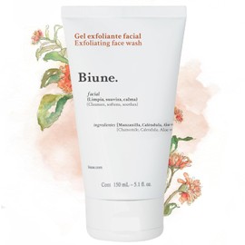 Exfoliante Facial en Gel | Con Manzanilla, Caléndula, Aloe Vera y Toronja | Remueve Células Muertas y Elimina Impurezas | Limpieza Profunda para Todo Tipo de Piel | Biune. | 150 ml