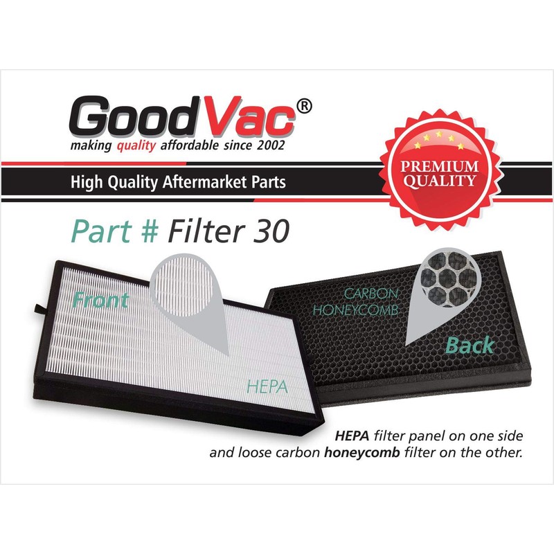 GoodVac H13 True HEPA 2-Pack Replacement Filter Kit Compatible with