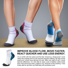 CHARMKING Graduated Compression Socks for Women & Men Circulation 15-20 mmHg is Best for Athletic, Running, Flight Travel, Pregnant, Cycling (Multi 06,L/XL)