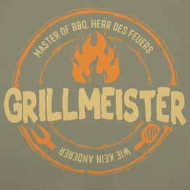 Shirtracer - Apron – Grill Apron Men 1 – Grillmeister wie kein anderen – Logo, 10 Sage Green