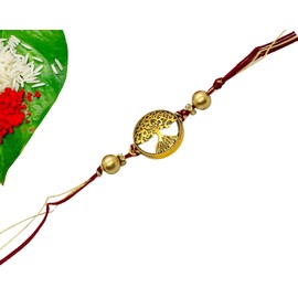Rakhi Gift Set for Brother | Includes Beautiful rakhi, Roli Chawal, Magnet and Chocolate, Send Rakhis to US/Canada, Rakhi Gift, Wrist bands for Brother, Sister, Father & Friends (Tree of Life)