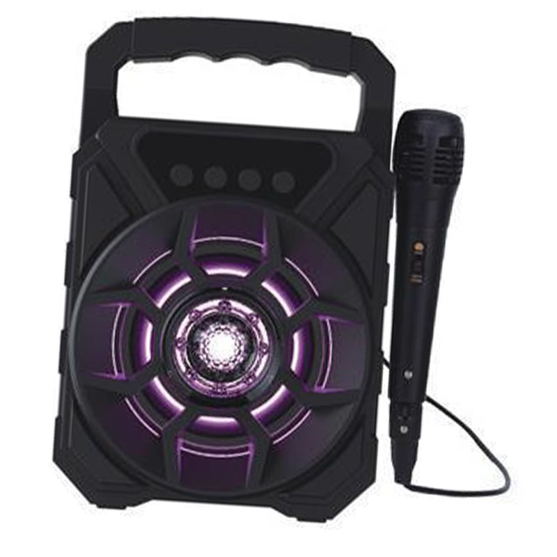 Portable Karaoke Machine Multifunction Cool Lighting Plug in Card Deep