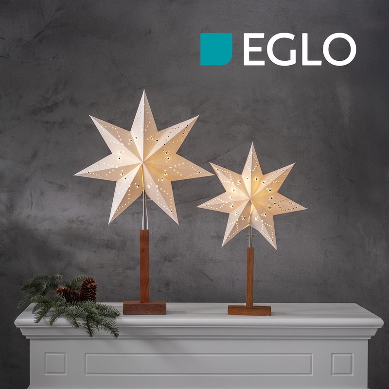 EGLO Table Lamp with Poinsettia, Decorative Star Illuminated Made of