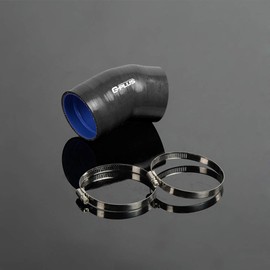 PIT66 Silicone Intercool Intake Hose Kit,Compatible with Ford F-Series 6.0L Diesel Elbow Turbo Black with Clamps