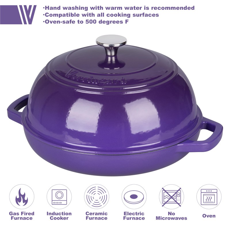 VORRINGARD Enameled Cast Iron Dutch Oven Pot with Lid, Bread