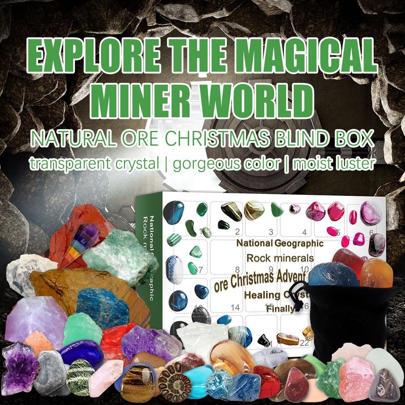 Healing Stones Advent Calendar 24 Grids Improve Creativity Christmas Advent