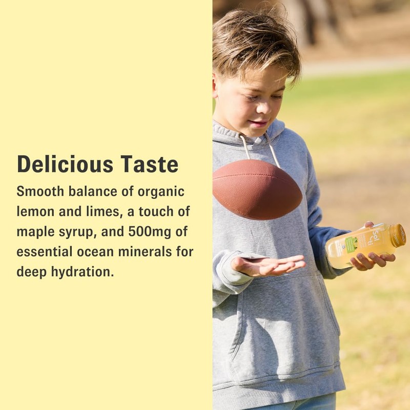 Organic Lemon Lime Electrolytes SuperAde Drink, Effective Hydration, SuperFood Lemonade