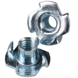 T Nuts Four Pronged Tee Nuts Zinc Plated Steel Anchors Blind Nut Captive Inserts for Woodworking and Furniture Heavy Duty Threaded Wood Insert Nuts with Sharp Prong Pack of: 4 Size: M8 x 11 mm