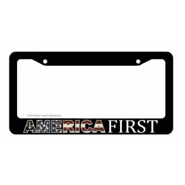 OwnTheAvenue America First 2nd Amendment American Flag USA Car Truck Auto License Plate Frame