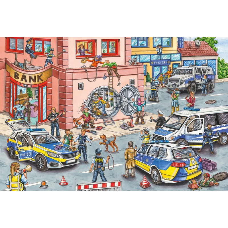 Schmidt Spiele Polizei 56450 Police Operation, 100 Pieces, Children's Puzzle,