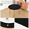 Amonsa Round Fitted Black Tablecloth with Elastic for 48 inch