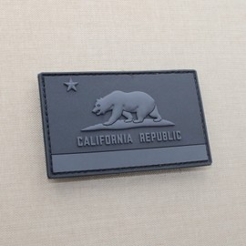 Subdued California CA State Flag PVC Blackout Morale Rubber Patch