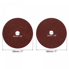 uxcell 7-Inch x 7/8-Inch Aluminum Oxide Resin Fiber Discs, Center Hole 36/80 Grit Sanding Grinding Discs, 10 Pcs