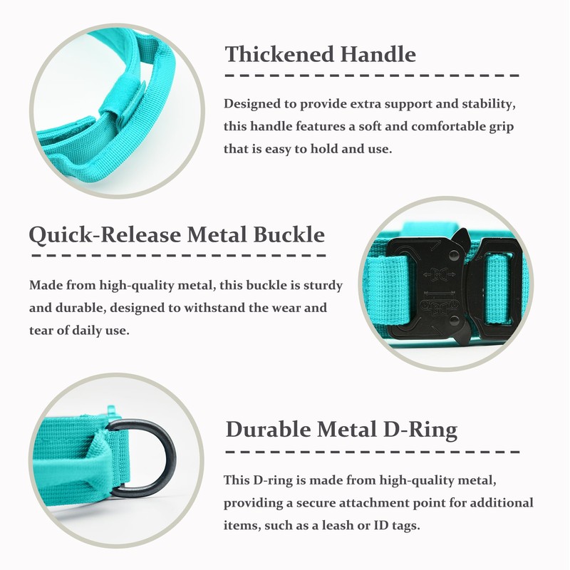 Tactical Dog Collar, Adjustable Military Training Nylon Dog Collar with