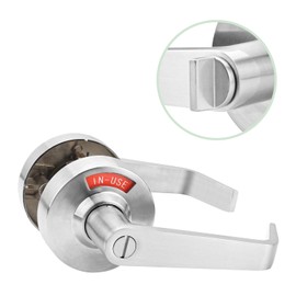 ANNFUZ Privacy Door Handle Lock with in-Use Or Vacant Indicator for Men/Women Restrooms,Commercial Grade,ANSI Grade 2,Bathroom Lever Door Lock,Perfect for Public Washrooms,Satin Nickel