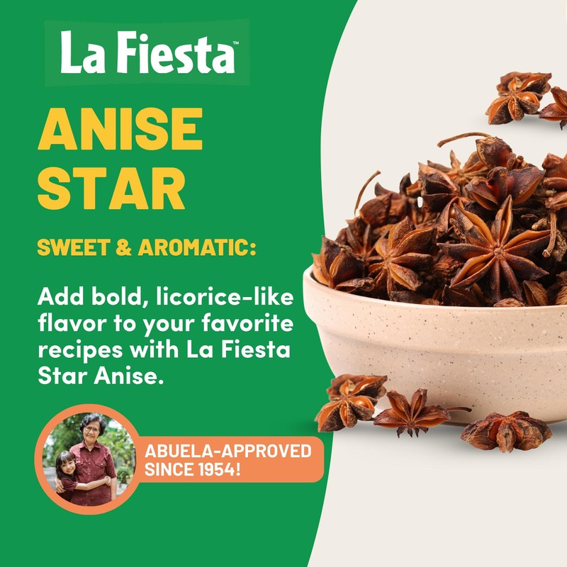 La Fiesta Star Anise, Whole 0.625 oz Bag – Sweet,