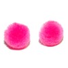 Mini Hot Pink Fuzzy Pom Pom Stud Earrings (S185)