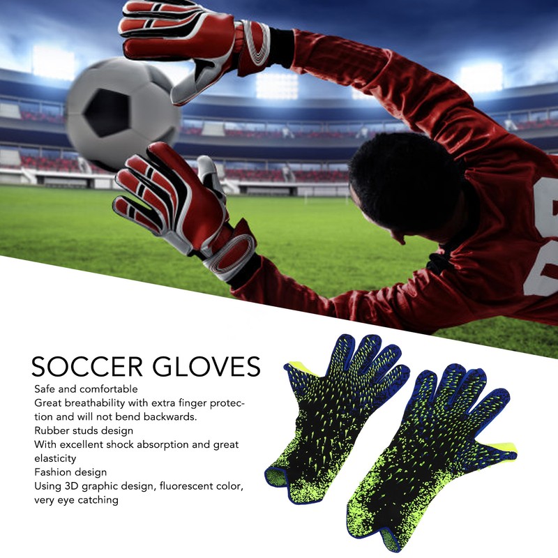 Soccer Goalkeeper Gloves Thickened Latex Anti Slip Breathable Cushioning Soccer