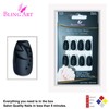 Bling Art False Nails Black Matt Ballerina Coffin 24 False