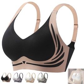 Lushfitting Powerful Push-Up Seamless Bra, Powerful Push Up Seamless Bras for Women, Wmstylist Lushfitting Powerful Bra Black