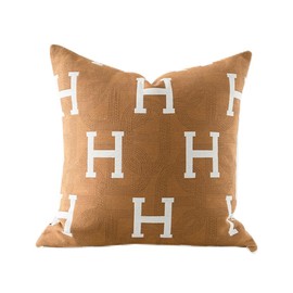 Croker Horse 18x18'' Inches Throw Pillow Cushion Cover - H Letter Embroidery Modern Fashion Style Couch Sofa Pillow for Livingroom Bedroom