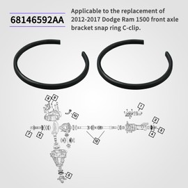 Vanshly 68146592AA Front Axle Carrier Snap Ring C Clip Compatible with 2012-2017 Dodge Ram 1500