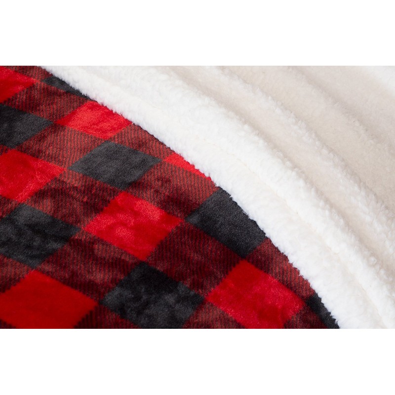Carstens Lumberjack Red Plaid Plush Bedding Set, Queen