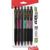 Pentel Click 'N Go Retractable Ballpoint Pen, Medium Line, Assorted Ink, Pack of 6 (BK450CRBP6M)
