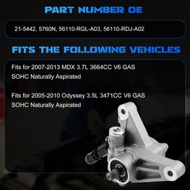 YOMALL Power Steering Pump 21-5442 for 2006 Accord 3.0L & 2007 Accord 3.0L, for 2005 Odyssey & 2006-2010 Odyssey 3.5L, for 2005 Pilot & 2006-2008 Pilot 3.5L & 2003-2006 MDX 3.5L & 2007-2013 MDX 3.7L