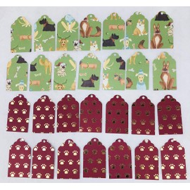 Christmas Dogs And Paws Designer Hang Tags, Gift Tags, New