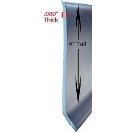 Johnsonite Vinyl Covebase with Toe 4" high x .080 Gauge - 7 Colors Available - 40' per Pack (10 pcs x 4') (20 Charcoal)