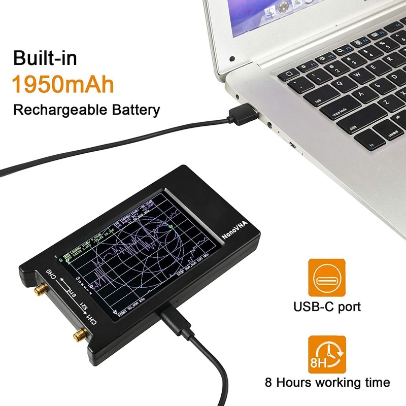 Dearsee NanoVNA-H4 50KHz-1.5GHz Antenna Network Analyzer 4.0 Inch LCD Vector
