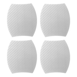 Partuto 4 Pcs 90x100mm Universal 3D Car Door Cup Protector Sticker - Car Auto Door Handle Protective Film Anti-Scratches - Silver Tone